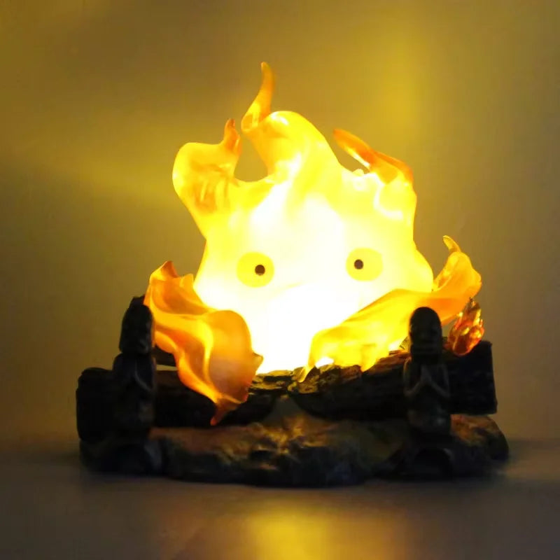 Calcifer 12cm PVC Figure – Kawaii Action Figurine with Light, Desktop Decoration & Kids Birthday Gift