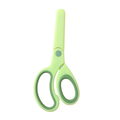 Kids Safety Scissors — Left-Handed Student Scissors with Sleeve for DIY, Paper Cutting & Stationery