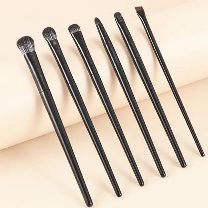 Natural Eye Makeup Brushes Set - Eyeshadow, Eyebrow, Contour, and Eyeliner Brushes for Women, Blending & Detail Tools