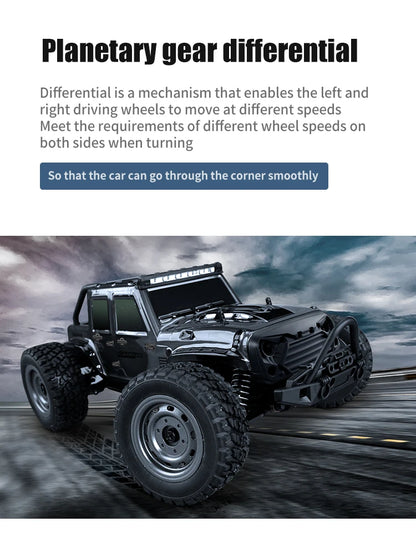 16103 Fast RC Cars – 50km/h 1/16 Off-Road 4WD Monster Truck with LED Headlights, 2.4G Waterproof Remote Control (For Adults & Kids)