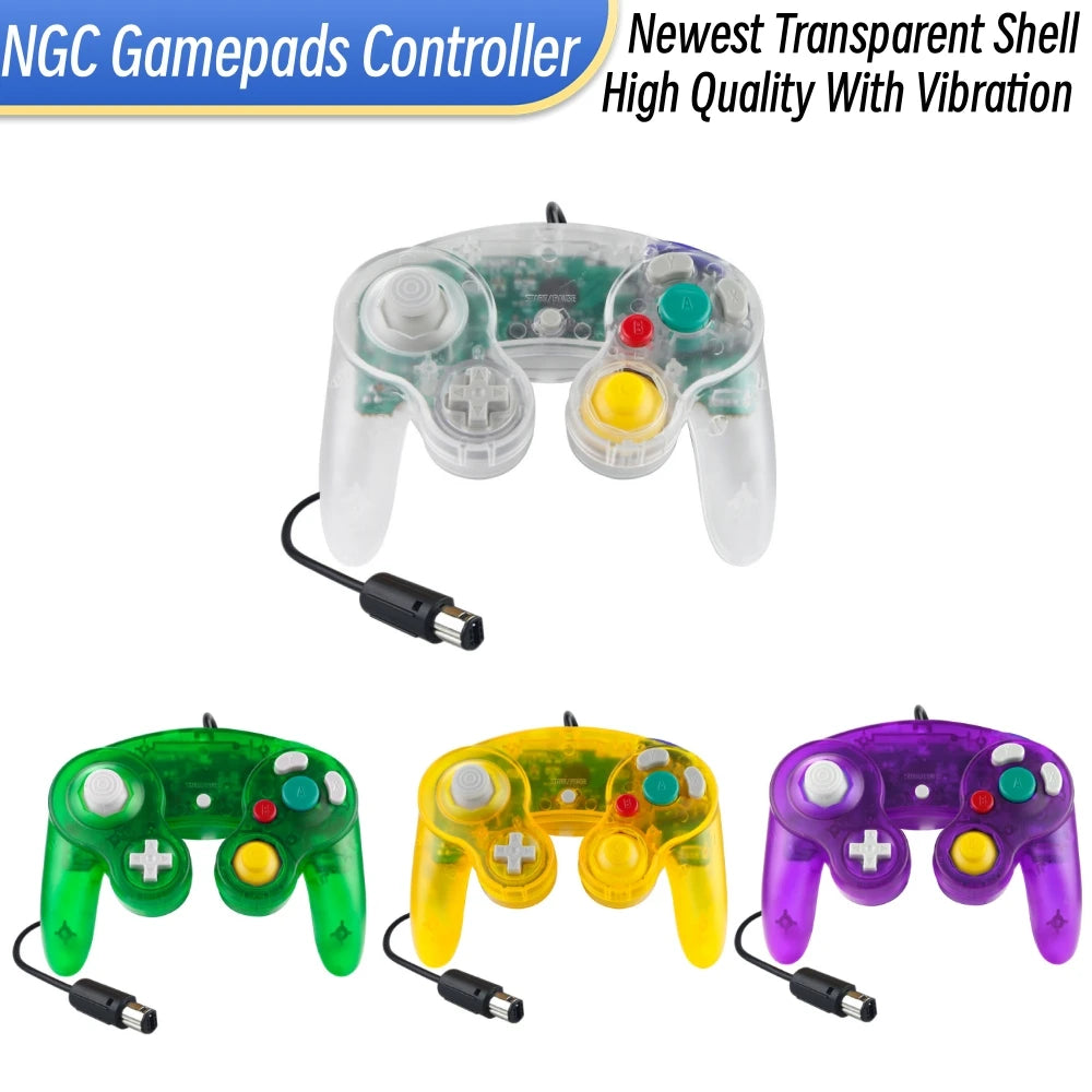 Transparent Wired GameCube Controller – Joystick for NGC & Wii Console Compatibility
