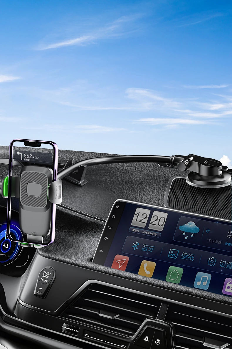 Universal Car Phone Holder with Suction Cup – Dashboard, Windshield & Window Mount for Phones & GPS