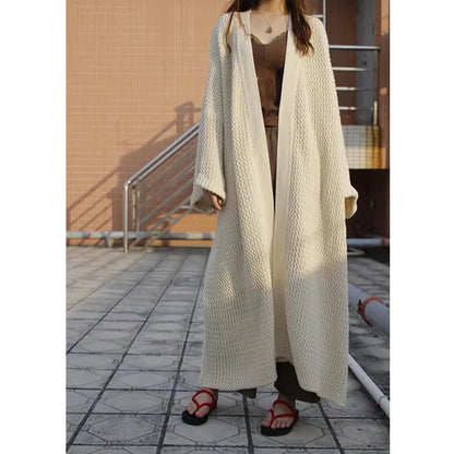 Thick Loose Long Cardigan Sweater Coat – Long Sleeve Warm Knit Outerwear, V-Neck Casual Office Jacket for Women, Fall & Winter