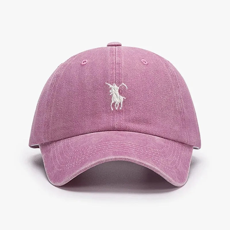 Washed Cotton Baseball Hat - Adjustable Soft Sunshade Cap with Printed Design for Men Women Boys and Girls