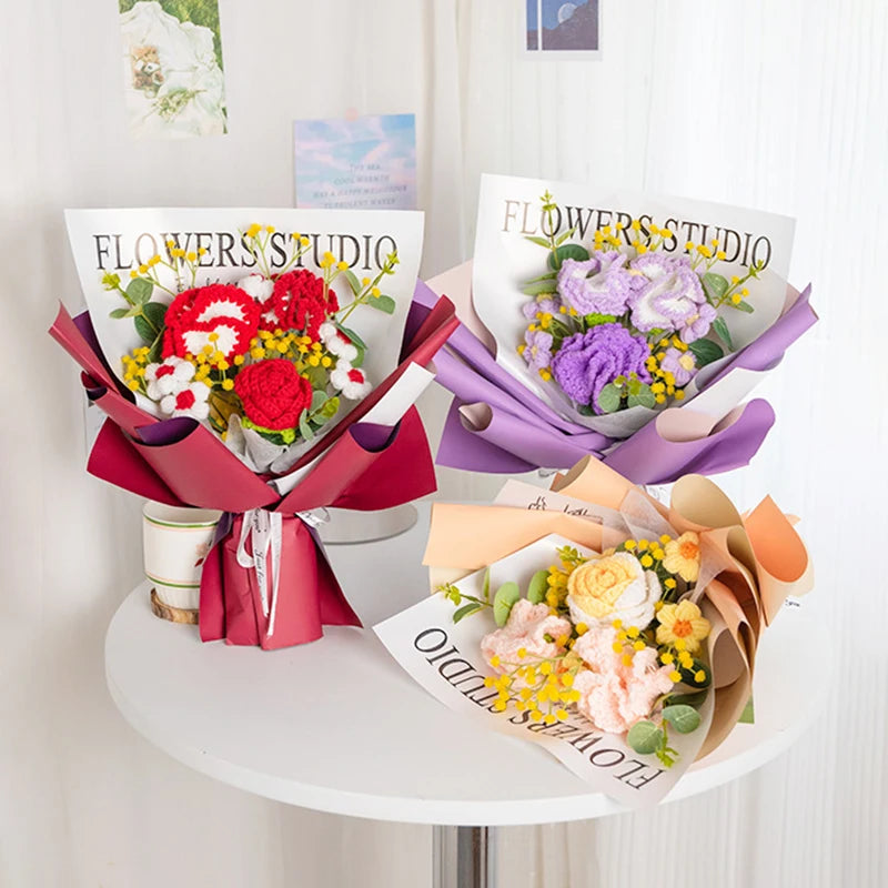 Graduation Bouquet 2025 – Crochet & Knitted Artificial Flowers for Wedding, Valentine’s & Special Occasion Gifts