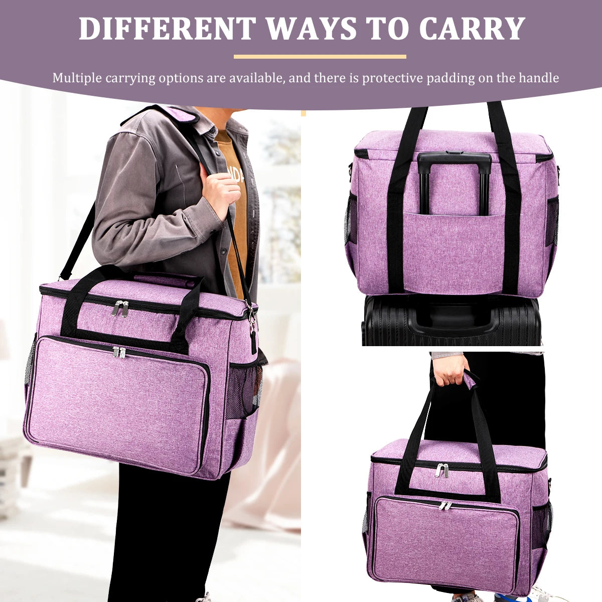 Large Sewing Machine Carrying Case – Multi-Functional Portable Travel Bag with Multiple Pockets for Accessories