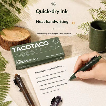TACOTACO Forest Series Gel Pens - 4-Piece 0.5mm Quick-Dry Black Ink Retractable Pens