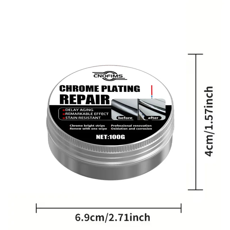 Chrome Polish with Sponge – All-Vehicle Chrome Oxidation Remover & Shine Restorer