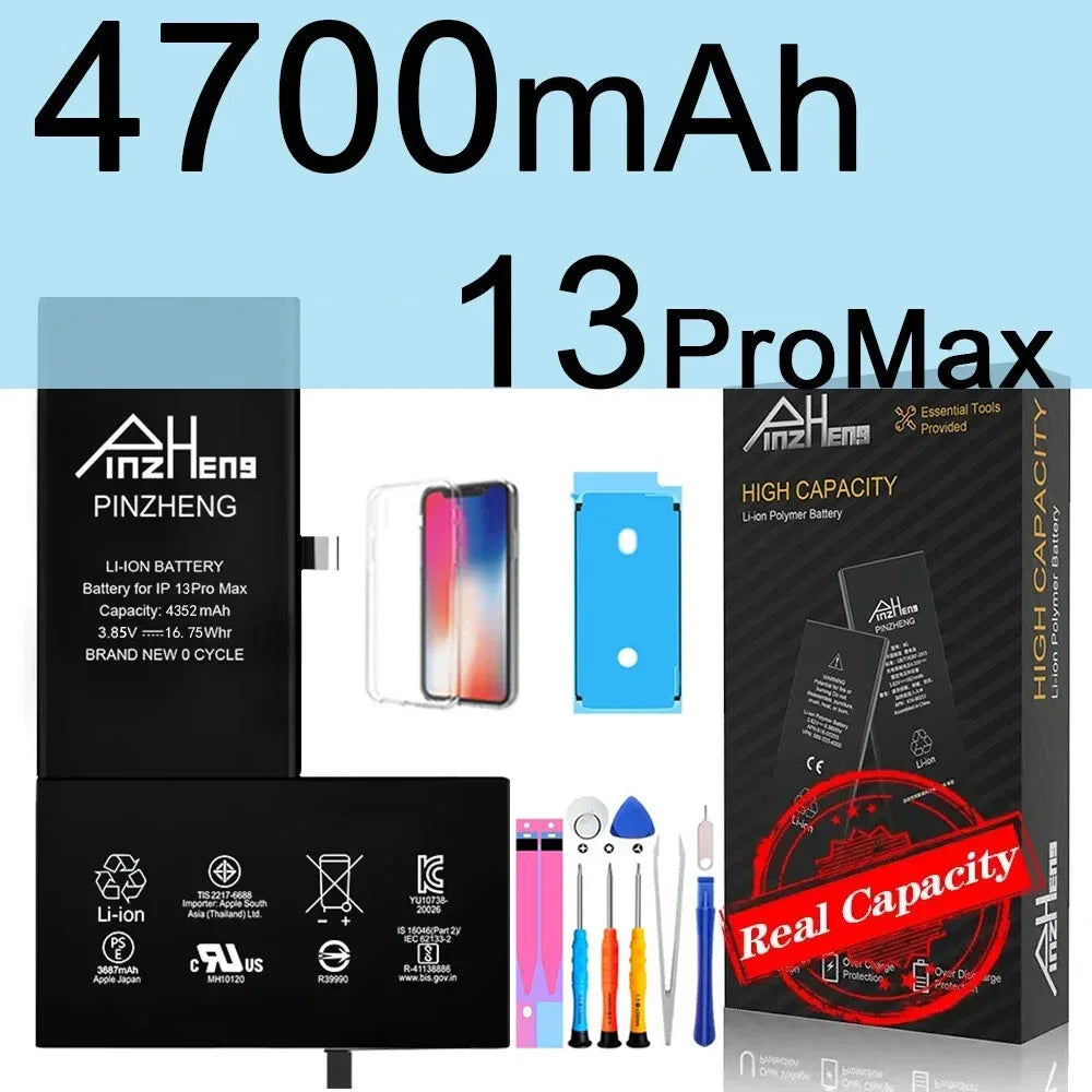 PINZHENG High Capacity Replacement Battery for iPhone X, XR, XS, 11, 12 & 13 Mini, Pro & Pro Max