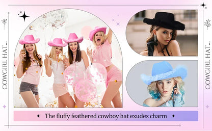 Burlap Cowboy Hat – Pink Western Hat for Birthday Girls, Weddings & Bachelorette Party Dress Accessories