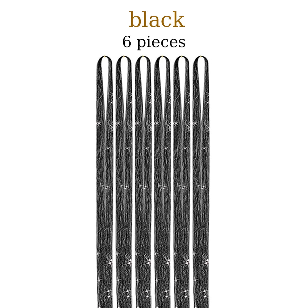 48-Inch Hair Tinsel Kit – 1200 Strands, 12 Colors Sparkling Fairy Hair Extensions with Tool