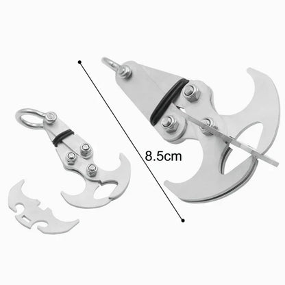 Multifunctional Folding Grappling Hook: Stainless Steel Survival Outdoor Climbing Claw Carabiner - Essential Camping Gear EDC Multitool