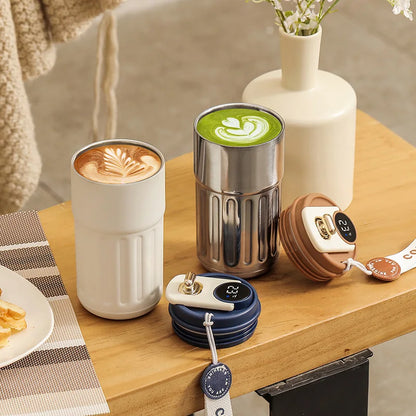 Smart Display Temperature Thermos Bottle - 450ml 316 Stainless Steel Vacuum Cup for Office & Business, Portable Thermal Mug for Coffee & Tea