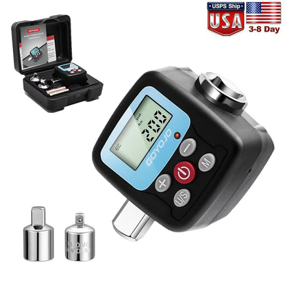 GOYOJO 1/2" Digital Torque Wrench Adapter - Electronic Torque Converter with Digital Display & 1/4", 3/8" Adapters for Cars