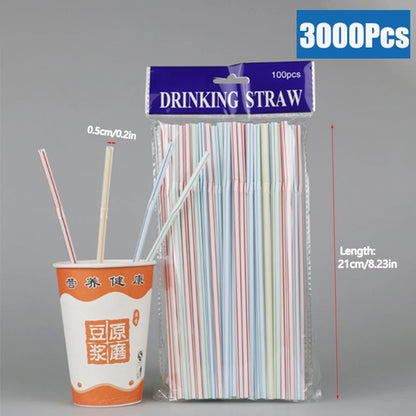 50-3000Pcs Multicolor Drinking Straws - Black Beverage Straws for Milk Tea, Bar, Party, Wedding & Kitchen Accessories
