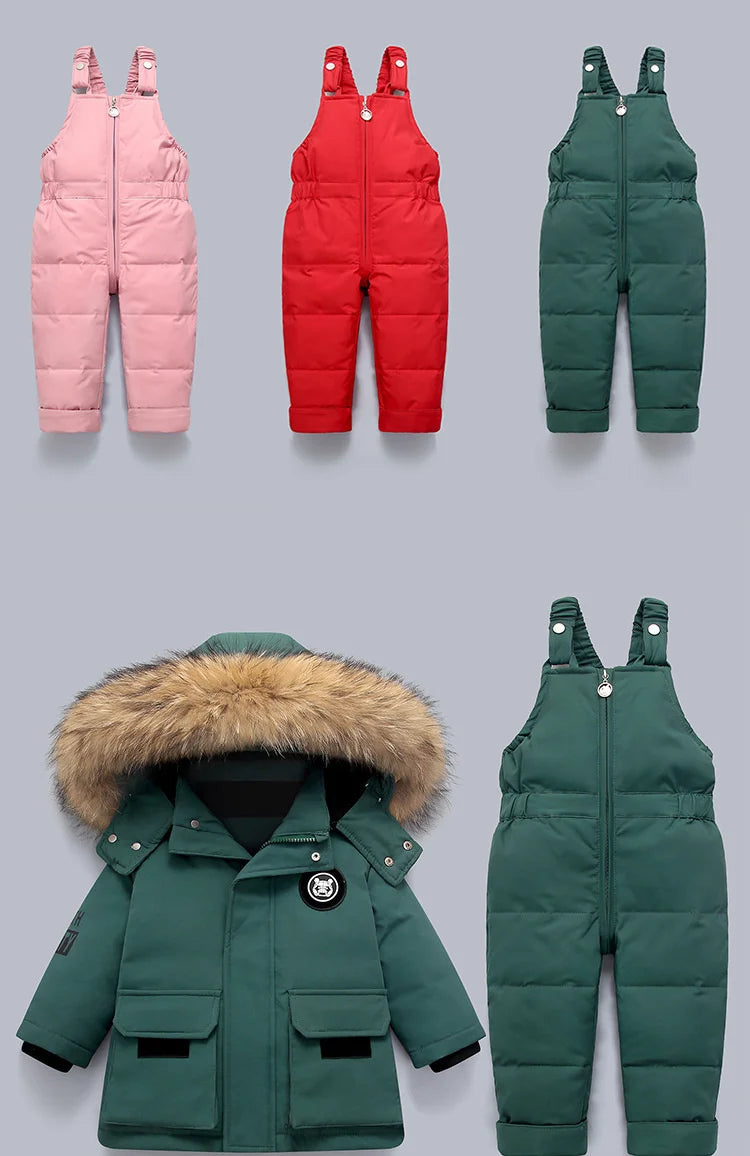 Children’s Winter Clothing Set – Baby Down Jacket Parka & Thick Snowsuit for Boys and Girls
