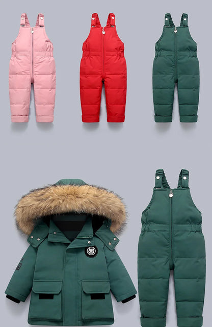 Children’s Winter Clothing Set – Baby Down Jacket Parka & Thick Snowsuit for Boys and Girls