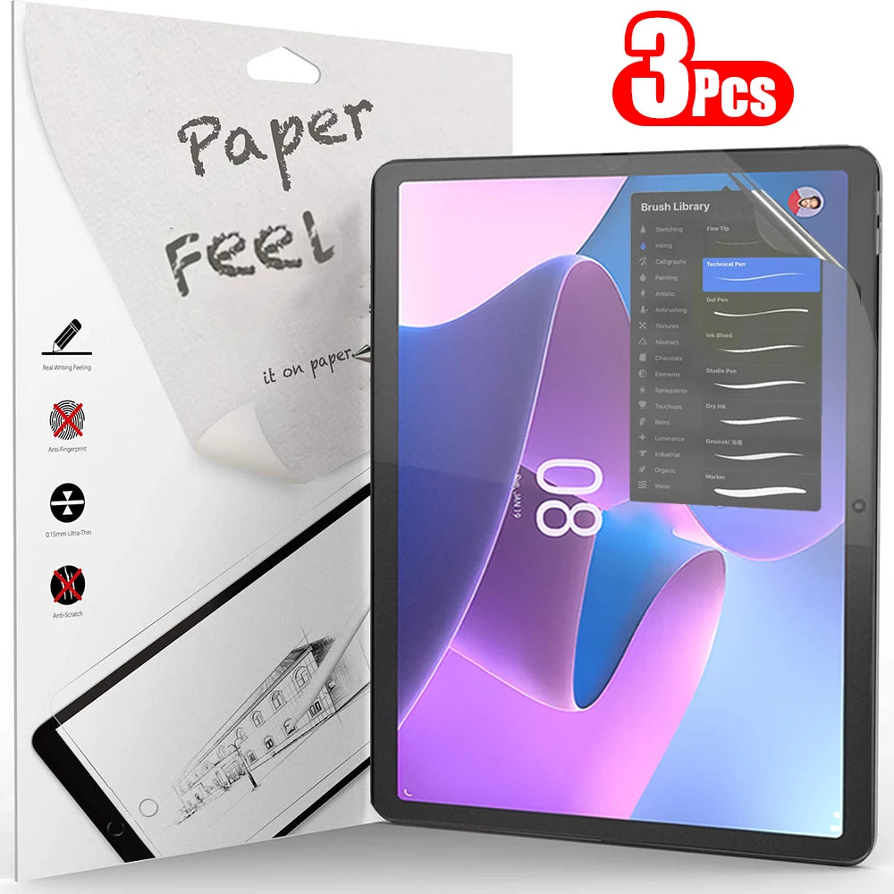 3Pcs Paper-Like Screen Protector for Lenovo TAB M10, M9, M8, M11, P12 Pro, P11 – Non-Glass Protector for 1st, 2nd & 3rd Gen