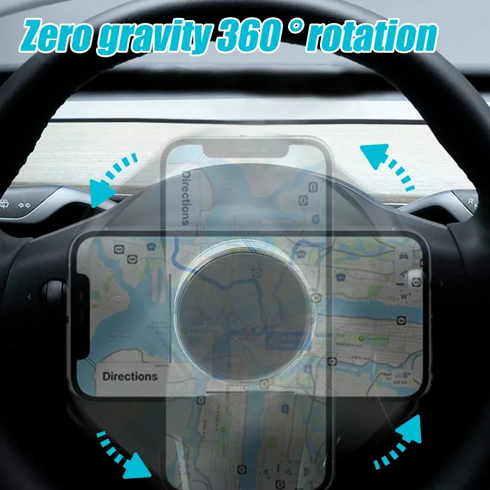 Magnetic Car Phone Holder – Steering Wheel Mobile Stand, Magnet Support Wall Holder for iPhone, Samsung, Xiaomi, Huawei