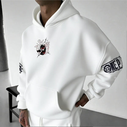 One Piece Luffy Gear 5 Anime Hoodie – Unisex Streetwear Pullover Sweatshirt
