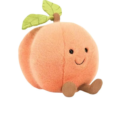 Kawaii Peach with Legs Doll – Smiling Face Fruit Cosplay Cushion, Sofa Decor, Perfect for Kids' Birthday Gifts