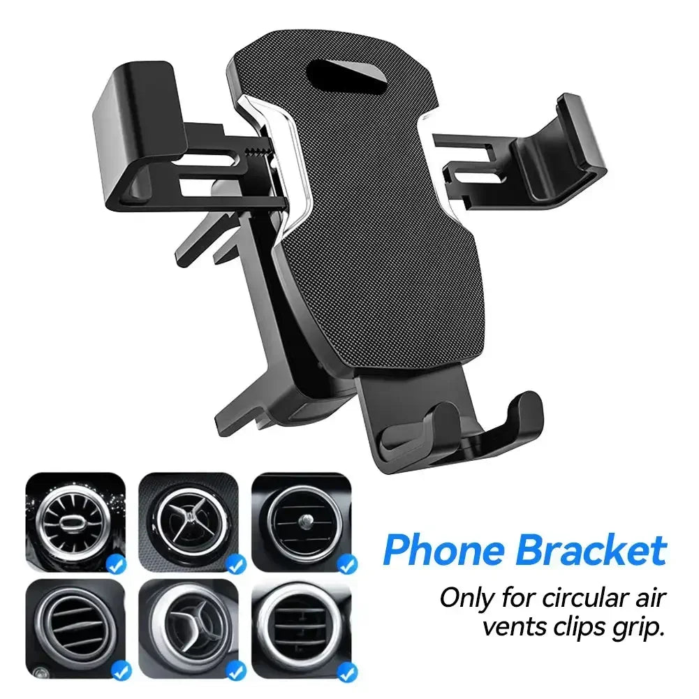 Universal Car Air Vent Phone Holder - 17mm Ball Head Round Clip Mount for Mercedes Benz Vent Outlet