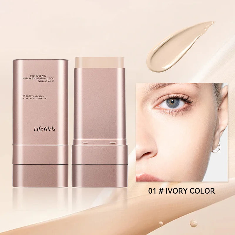 Clear & Moisturizing Double-Ended Foundation — Lightweight Hydrating Makeup with Natural Glow, Built-In Brush, Radiance & Waterproof Formula