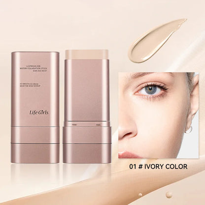 Clear & Moisturizing Double-Ended Foundation — Lightweight Hydrating Makeup with Natural Glow, Built-In Brush, Radiance & Waterproof Formula