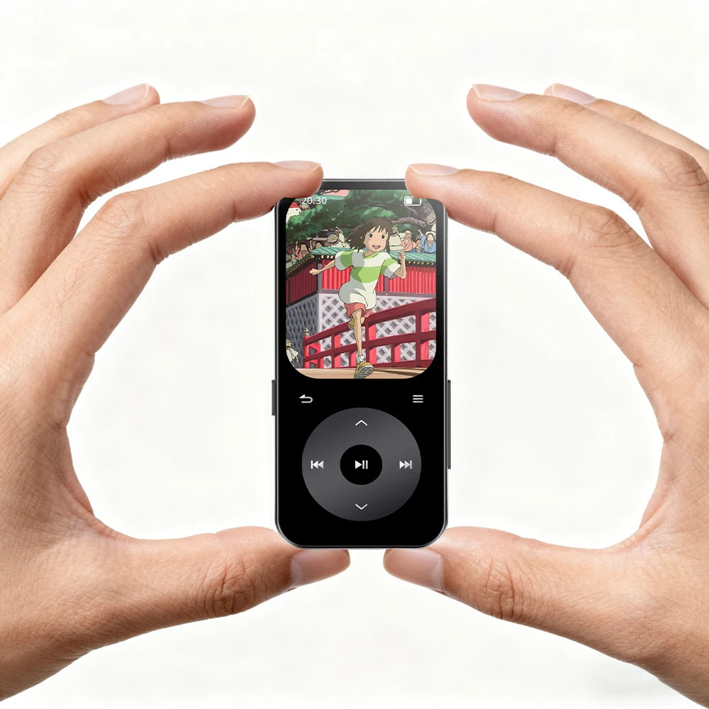 Famue 32GB Mini MP3 Player - Bluetooth HiFi Music Player with 2" IPS Display, Voice Recording for Students, Classroom & Meetings