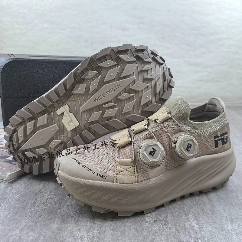 Wide-Fit Running Shoes - Anti-Slip Quick-Lacing Sports Sneakers for Walking and Jogging