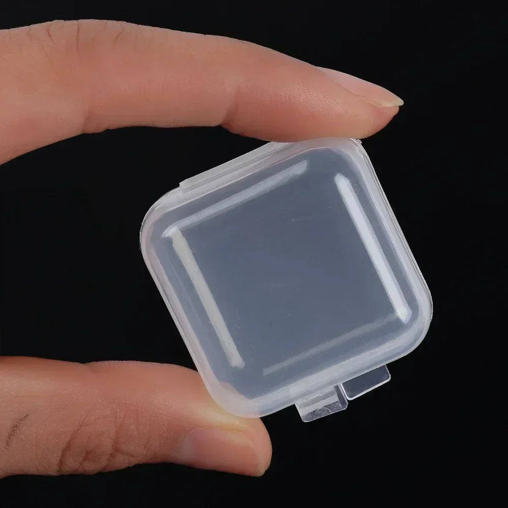 Transparent Mini Square Storage Boxes – Dustproof Plastic Case for Pills, Jewelry, Earrings (Wholesale)