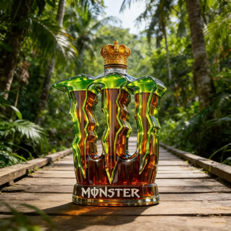 Monster Claw Leg Glass Decanter - Crown Top Whiskey Bottle & Decorative Spirit Dispenser for Home Bar