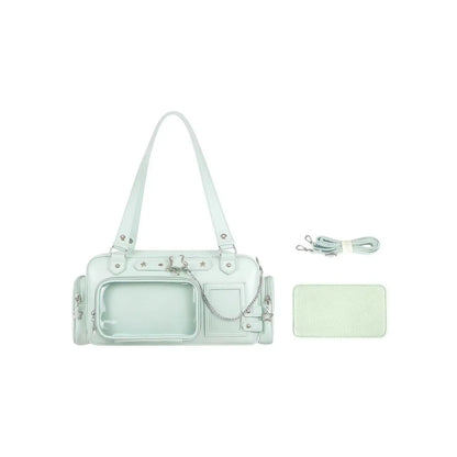 Y2K Star Chain Ita Bag - Transparent Large-Capacity Shoulder & Crossbody Display Bag