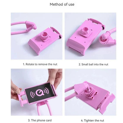 Flexible Neck Phone Holder - Hands-Free Lazy Necklace Stand for Smartphones & Tablets
