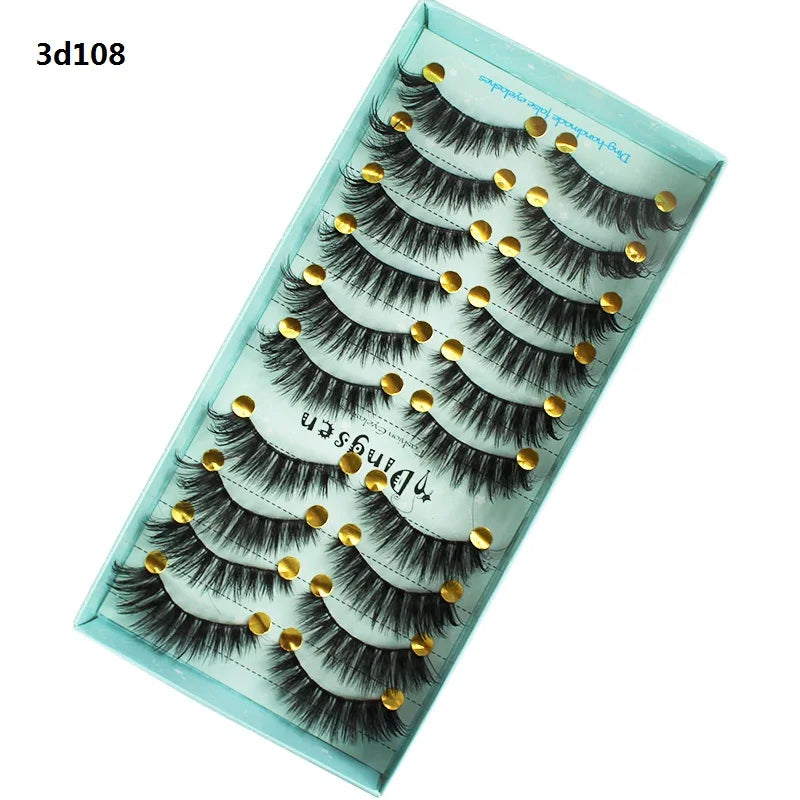 DINGSEN 10 Pairs Handmade Eyelash Fans – Individual False Lashes for Beauty & Makeup, Factory Price