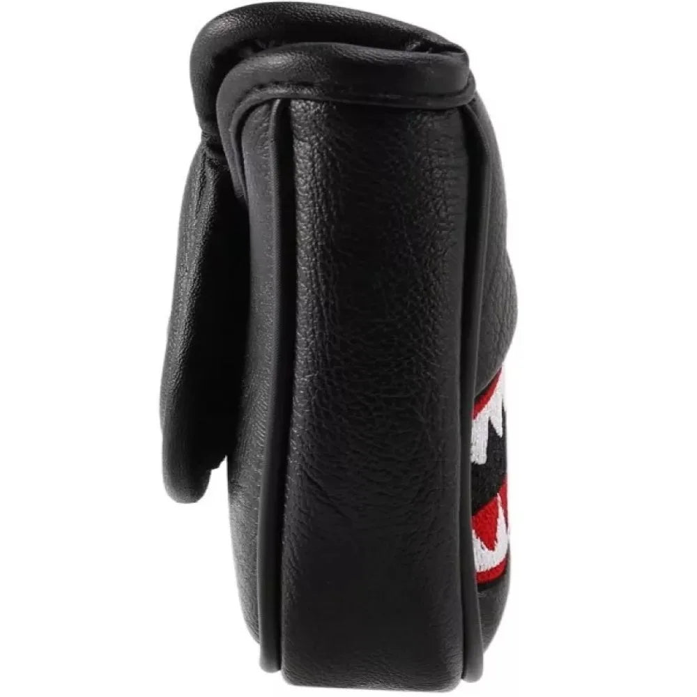 Black PU Shark Embroidery Golf Club Mallet Putter Head Cover – Magnetic Closure for Protection