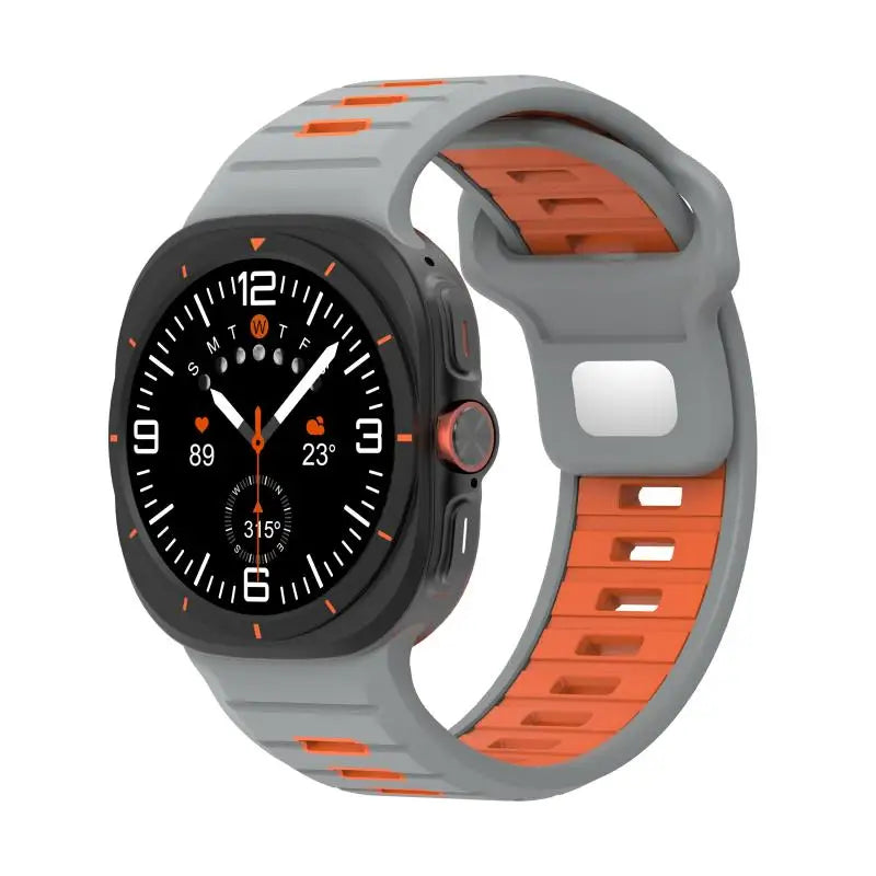 Sports Silicone Strap for Samsung Galaxy Watch Ultra 2025 — Soft Two-Color No-Gap Band for 47mm Galaxy Watch 7 Ultra