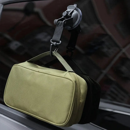 Vacuum Suction Cup Car Tent Buckle with Glass Hook - Lightweight Camping Bracket for Hiking and Climbing