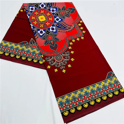 6 Yards African Real Wax Fabric - 100% Cotton Original Ankara Print for Party Dresses K121901