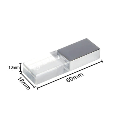 Crystal USB Flash Drive - LED Memory Stick 8GB–64GB