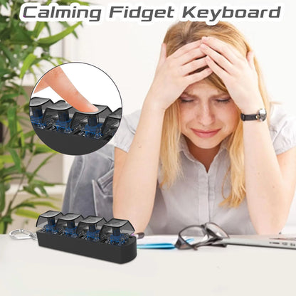 4-Keys Mechanical Keyboard Keycap Toy – Anti-Stress Finger Button Decompression Keychain for Children and Adults