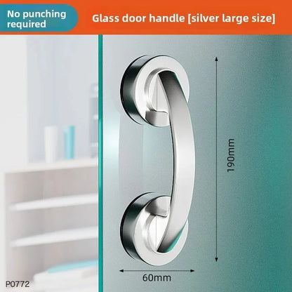 No Drill Bathroom Safety Grab Bar - Anti-Slip Suction Cup Shower Handle for Bathtub & Elderly Support