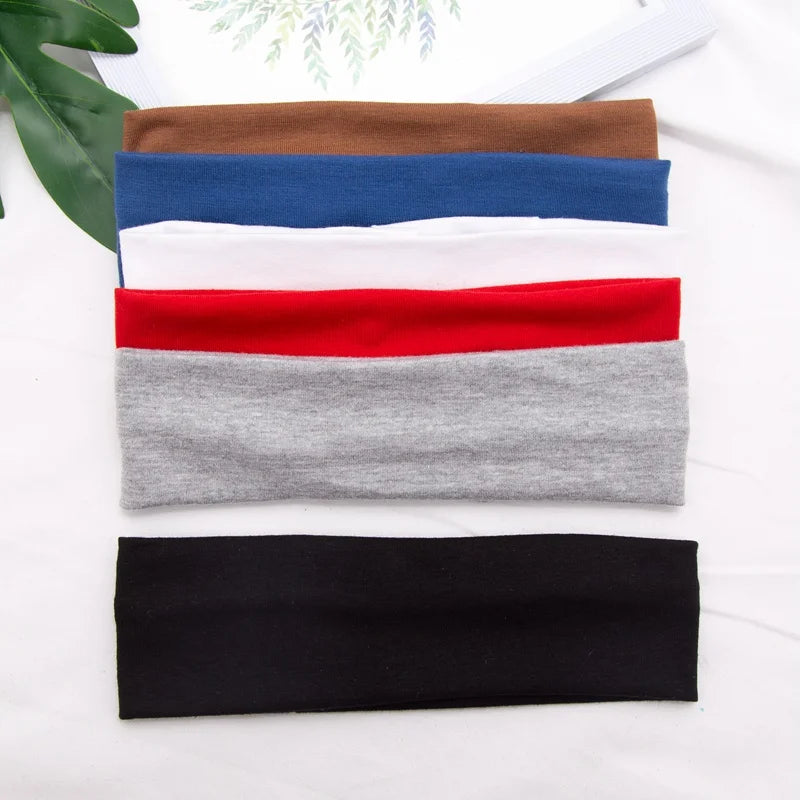 Elastic Cotton Hairband – Solid Fashion Headbands for Women & Men, Running, Yoga & Makeup Accessories