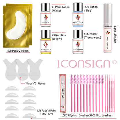 ICONSIGN Lash Lift Kit – Upgrade Version for Eyelashes, Lasts 6-8 Weeks, Calia Perm Enhancer Makeup Tools