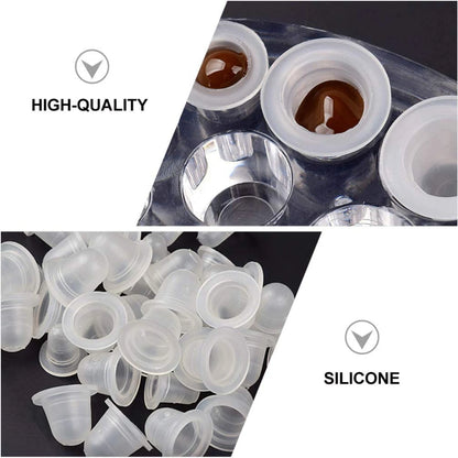 100/500/1000pcs Disposable Silicone Tattoo Ink Cup Caps — Pigment Holder Containers for Tattoo Accessories