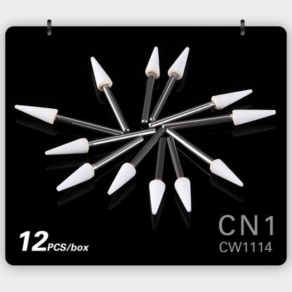 AZDENT White Stone Polishing Burs Kit – Flame, Cone & Round Shapes for Porcelain, Enamel & Composite Resin