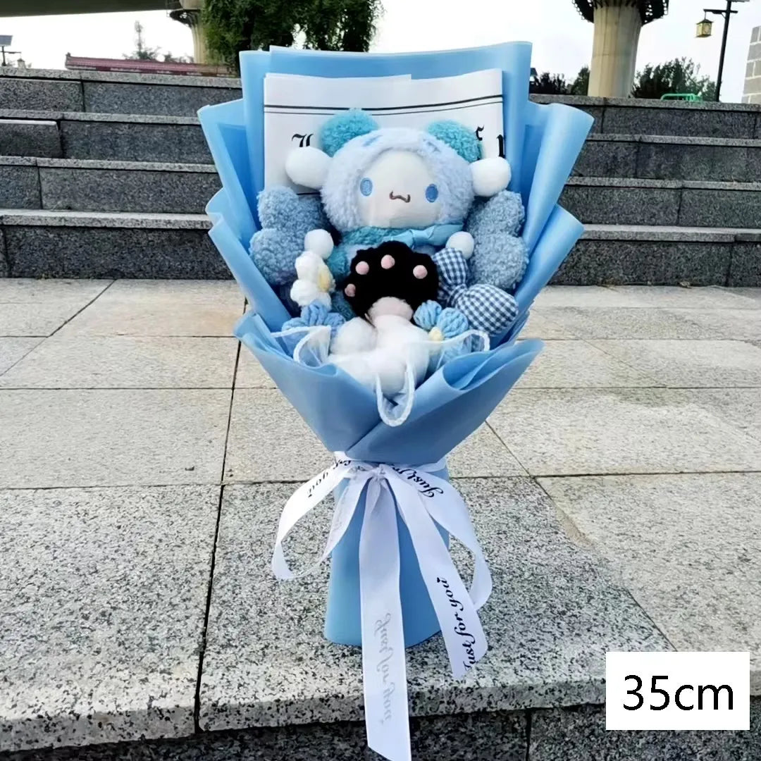 Sanrio Kuromi Plush Flower Bouquet — Soft Plush Doll Gift for Christmas, Valentine's Day, Birthday & Wedding Party