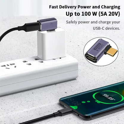USB-C 4K OTG Adapter - 100W Fast Charging 40Gbps Data Transfer Extension Connector