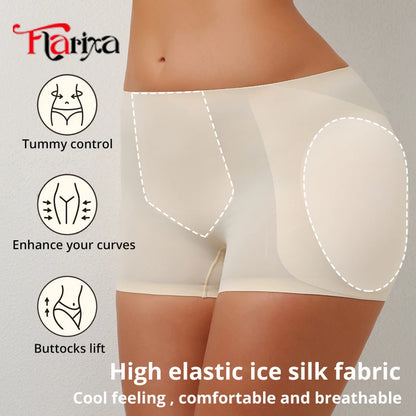 Flarixa Hip Pad Shapewear Panties – Butt Lifter & Tummy Control Ice Silk Modeling Shorts