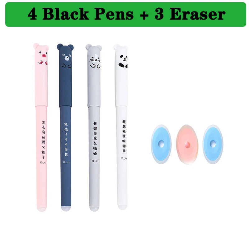 Kawaii Erasable Gel Pens 25-Piece Set - Cute School and Office Writing Pens for Notebooks and Stationery